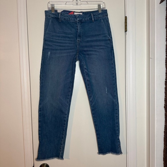 Sundry Denim - SUNDRY Women's Blue Denim Jeans Size 27 Frayed Hem Distressed Straight Leg